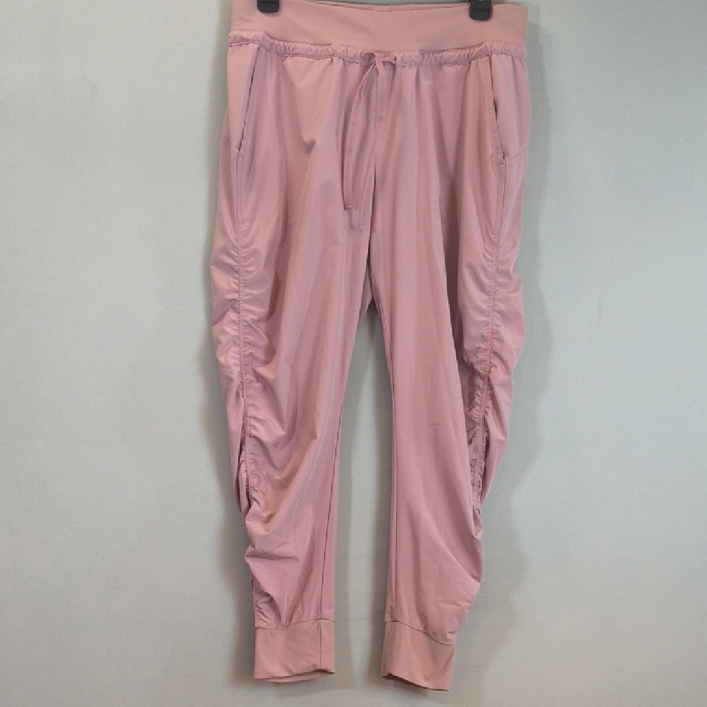 Athleta Attitude Womans Pink Ruched Leg  Joggers Size 6P